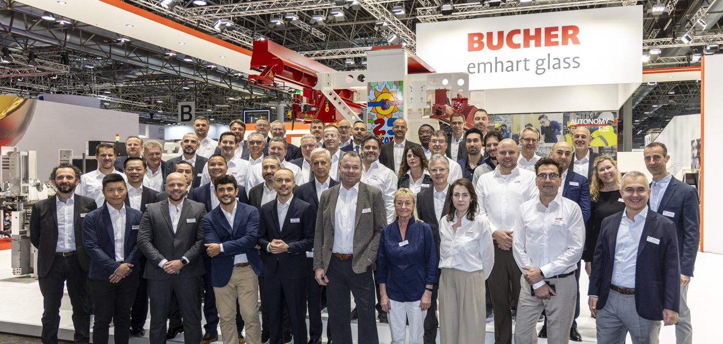 Bucher Emhart Glass team at glasstec 2024